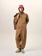 Ami Paris Brown High-Collar Wool Sweater