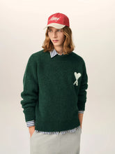 Ami Paris Bottle Green Ami De Coeur Wool Sweater