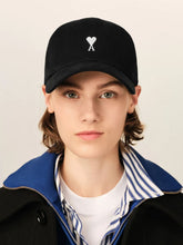 Ami Paris Black Ami de Coeur Cotton Cap