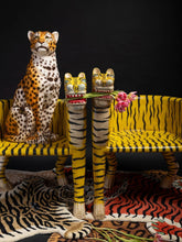 Chehoma Yellow Sculpted Tiger Mango Wood Left Armchair