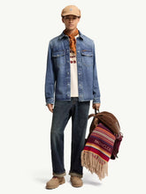 Moncler Blue Cotton Denim Shirt Jacket