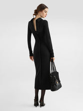 Dolce & Gabbana Black Fitted Wool Jersey Midi Dress
