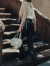 Altuzarra Black Mills Straight-Leg Lambskin Leather Trousers