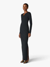 Casablanca Black Jewellery Ribbed Wool Maxi Dress