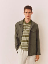 Boglioli Green Linen Long-Sleeve Overshirt