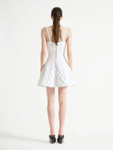 Balmain White Quilted Knit Mini Dress
