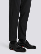 Santoni Polished Black Leather Oxford Shoes