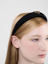 Prada Black Re-Nylon Padded Triangle Logo Headband