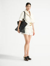 Balmain White Belted Denim Playsuit