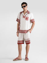 Dolce & Gabbana Red Majolica-Print Silk Jacquard Hawaii Shirt