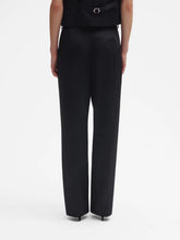 Blazé Milano Novalis Dark Navy Satin Straight-Leg Trousers