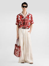 Dolce & Gabbana Red Majolica-Print Silk Hawaii Shirt