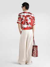 Dolce & Gabbana Red Majolica-Print Silk Hawaii Shirt