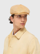 Borsalino Ochre Herringbone Linen Eight Panel Cap