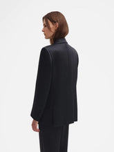 Blazé Milano Dark Navy Double-Breasted Satin Blazer