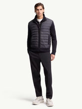 Moncler Navy Blue Padded Zip-Up Wool Cardigan