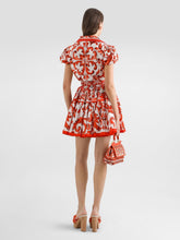 Dolce & Gabbana Orange Majolica Poplin Tie Shirt