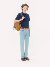 Valentino Garavani Blue Cotton Piqué Polo Shirt with Vgold