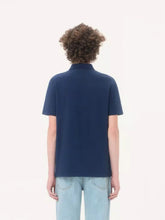 Valentino Garavani Blue Cotton Piqué Polo Shirt with Vgold