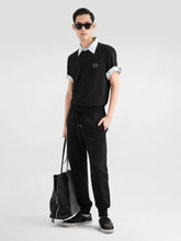 Dolce & Gabbana Black Cotton Logo Plate T-Shirt