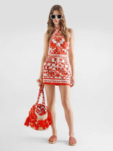 Dolce & Gabbana Orange Majolica Print Poplin Mini Dress
