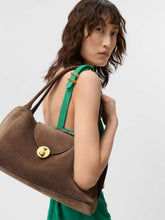Versace Brown Vivian Suede Shoulder Bag