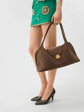 Versace Brown Vivian Suede Shoulder Bag