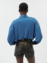 Versace Blue Greca Viscose Shirt
