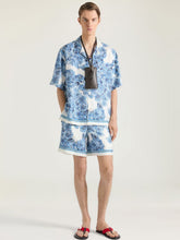 Givenchy Blue Silk Shirt with Pompom Print