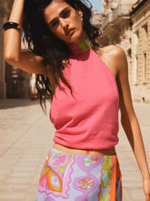 Pucci Fuchsia Silk Detail Halterneck Top
