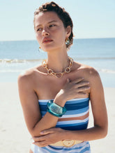 Lizzie Fortunato Lagoon Blue Organic Hoop Earrings