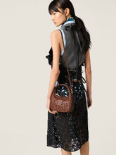 Miu Miu Oak Brown Wander Woven Leather Bag