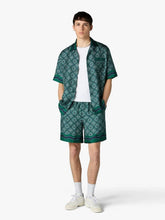 Casablanca Dark Green Radiating Monogram Silk Shirt
