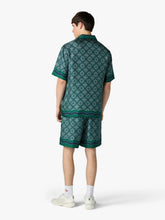 Casablanca Dark Green Radiating Monogram Silk Shirt