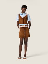 Miu Miu Cognac Waxed Suede Mini Skirt