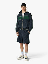 Casablanca Navy Blue and Green Suede Track Jacket