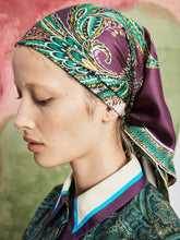 Alémais Purple Ruthie Silk Paisley Scarf