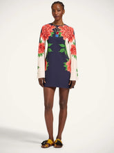 La DoubleJ Queen Peony Placée Blue Mini Supreme Swing Dress