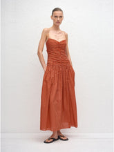 Matteau Tomato Polka Dot Gathered Drop Waist Dress