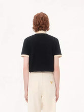 Valentino Garavani Black and Butter Cotton Piqué Polo Shirt