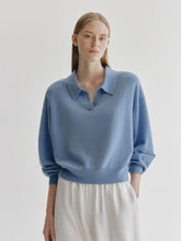 Lisa Yang Cloud Blue Katriel Cashmere Polo Sweater