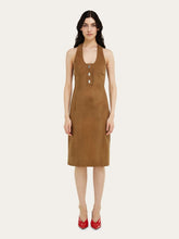 Ferragamo Clay Racer Back Nubuck Dress