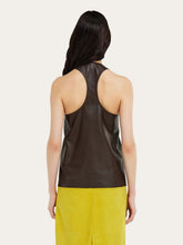 Ferragamo Espresso Nappa Racer Back Vest