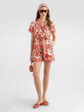 Dolce & Gabbana Orange Majolica-Print Silk Vanity Shirt