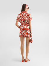 Dolce & Gabbana Orange Majolica-Print Silk Vanity Shirt