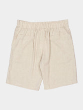 Spiritum Tulum Cream Palmeta Tailored Bermuda Shorts in Handmade Linen