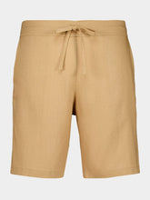 Spiritum Tulum Khaky Beige Palmeta Tailored Bermuda Shorts in Handmade Linen