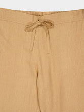 Spiritum Tulum Khaky Beige Palmeta Tailored Bermuda Shorts in Handmade Linen
