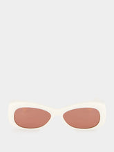 Port Tanger White Oval Lydia Acetate Sunglasses