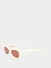 Port Tanger White Oval Lydia Acetate Sunglasses
